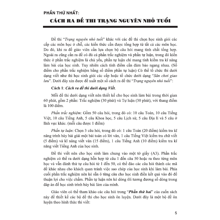 SÁCH - Bài tập dành cho học sinh thi trạng nguyên nhỏ tuổi lớp 5 (dùng chung cho các bộ sgk hiện hành)HA