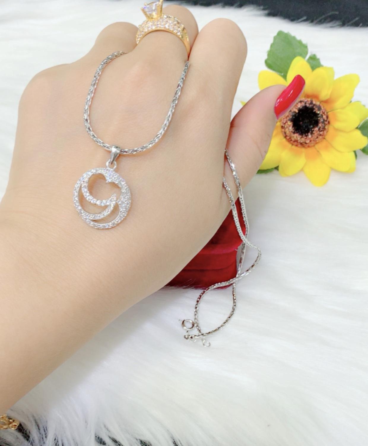 Dây chuyền nữ xi dát bạch kim cao cấp EKPM93AD
