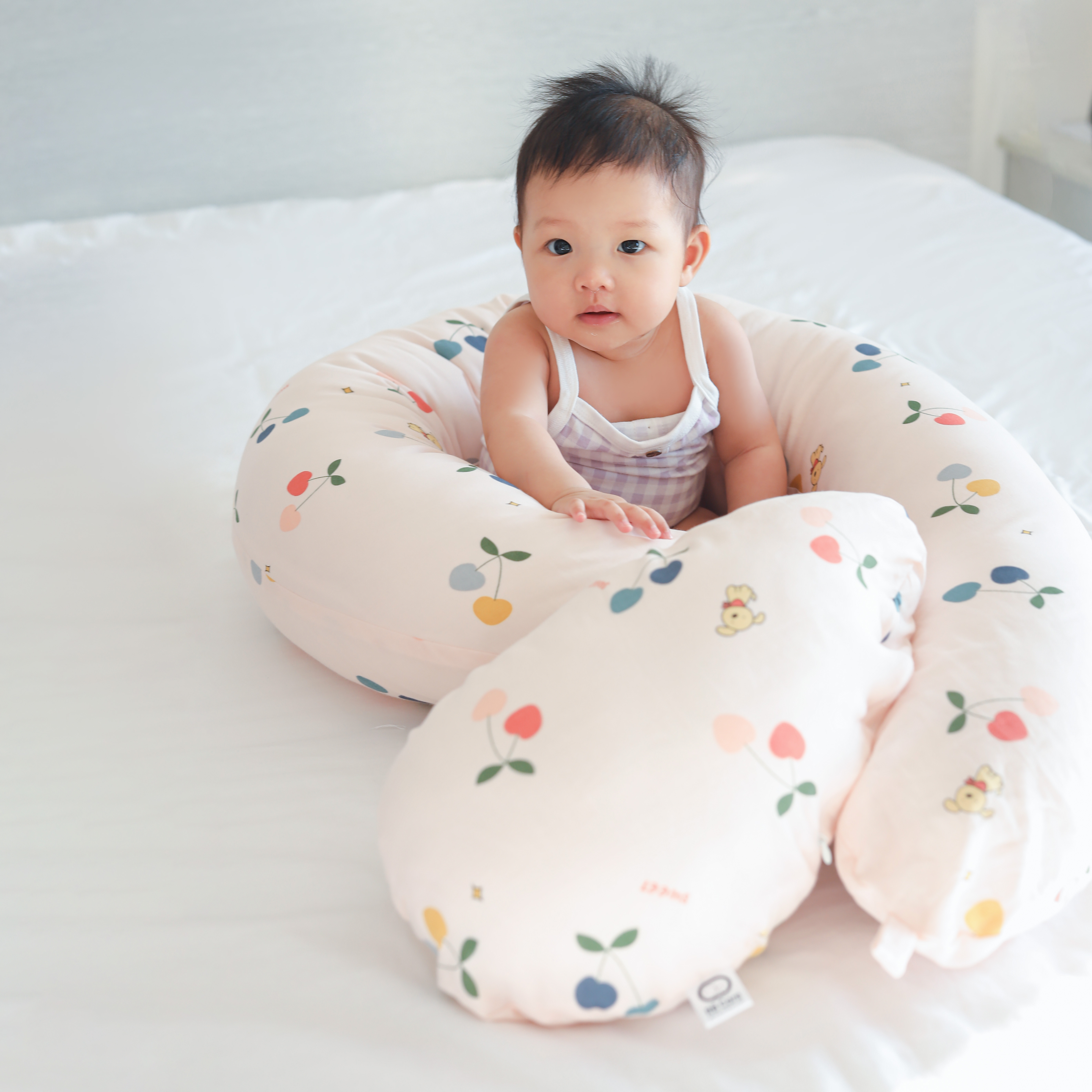 Gối đa năng cho mẹ bầu và em bé vải xô cotton