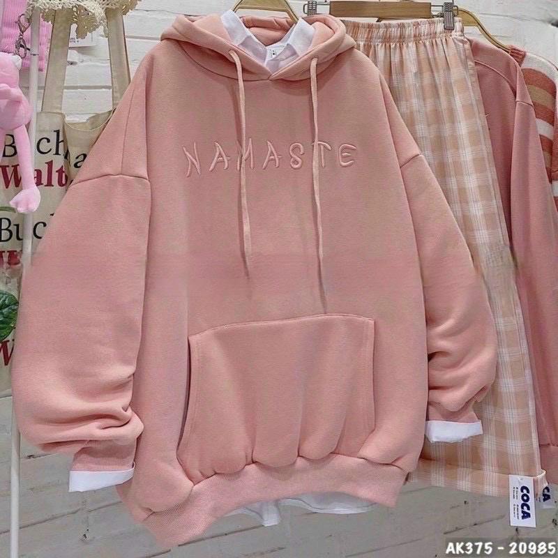 Áo Hoodie_ Tay Cánh Dơi Phồng Phom Rộng_Chất Nỉ Bông Ngoại Nhập Không Xù Lông_Hàng May 2 Lớp Nón Siêu Kute