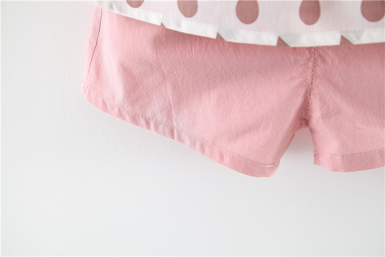 Bộ Quần Áo 2 Dây Trễ Vai Xuất Hàn Họa Tiết Hạt Mưa Đính Nơ Điệu Đà Cho Bé Gái