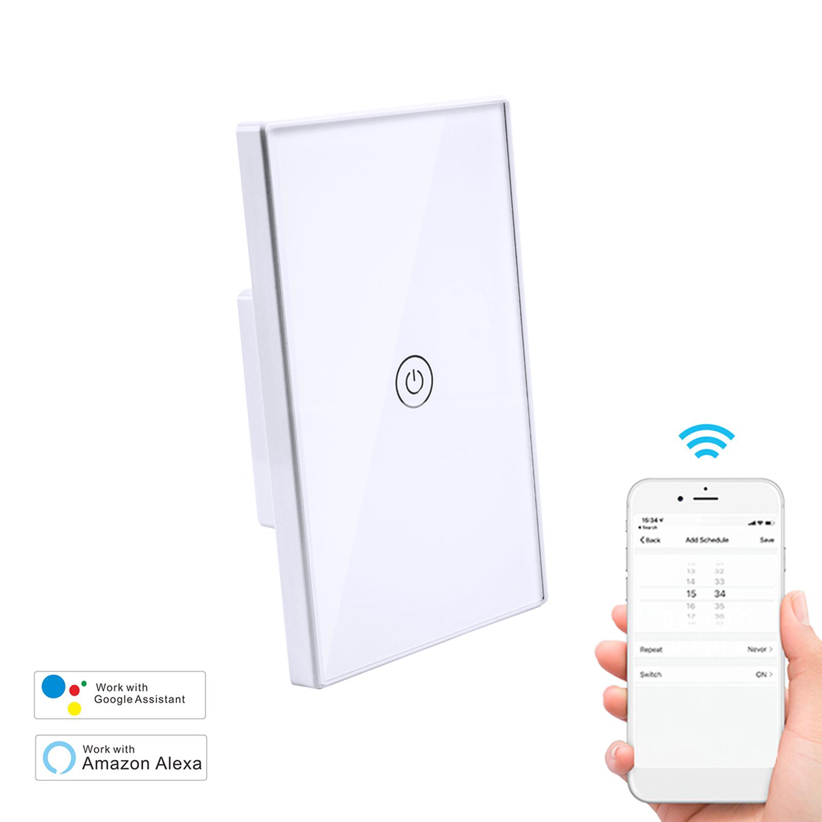 Công tắc đèn thông minh WiFi với tắc điều khiển từ xa bằng giọng nói Chức năng hẹn giờ Tương thích với Google