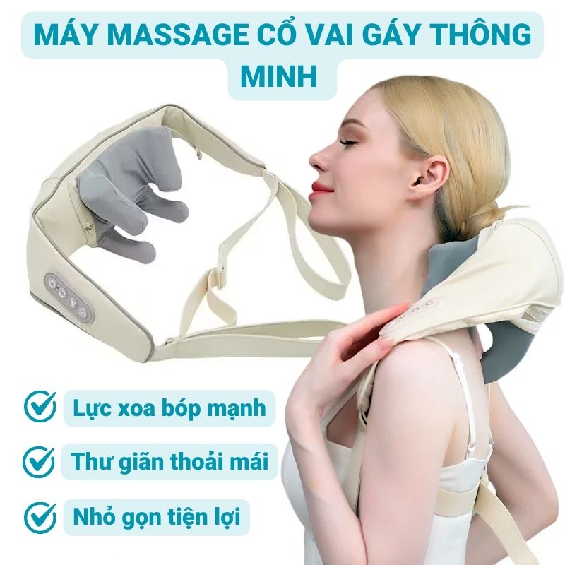 Máy Massage Cổ Vai Gáy, Chườm Nóng Công Nghệ Mới 5D Với Nhiệt Độ Ổn Định, Giúp Giảm Đau Nhức Mỏi Cổ Vai Gáy Hiệu Quả Dành Cho Dân Văn Phòng Và Người Lớn Tuổi 