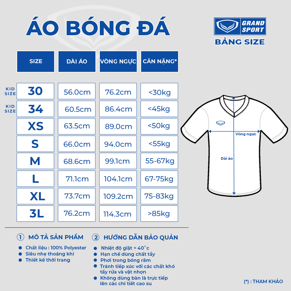 Áo bóng đá Grand Sport 011-489 