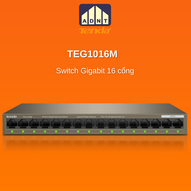Bộ chia mạng 16 cổng tốc độ 1000Mbps Switch TEG1016M Tenda hàng chính hãng
