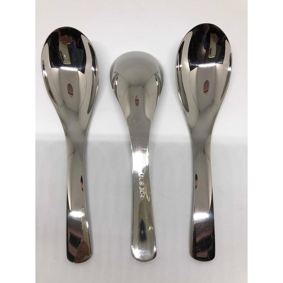 Bộ 3 muỗng súp dài 17cm inox 304 cao cấp bóng sáng hợp vệ sinh