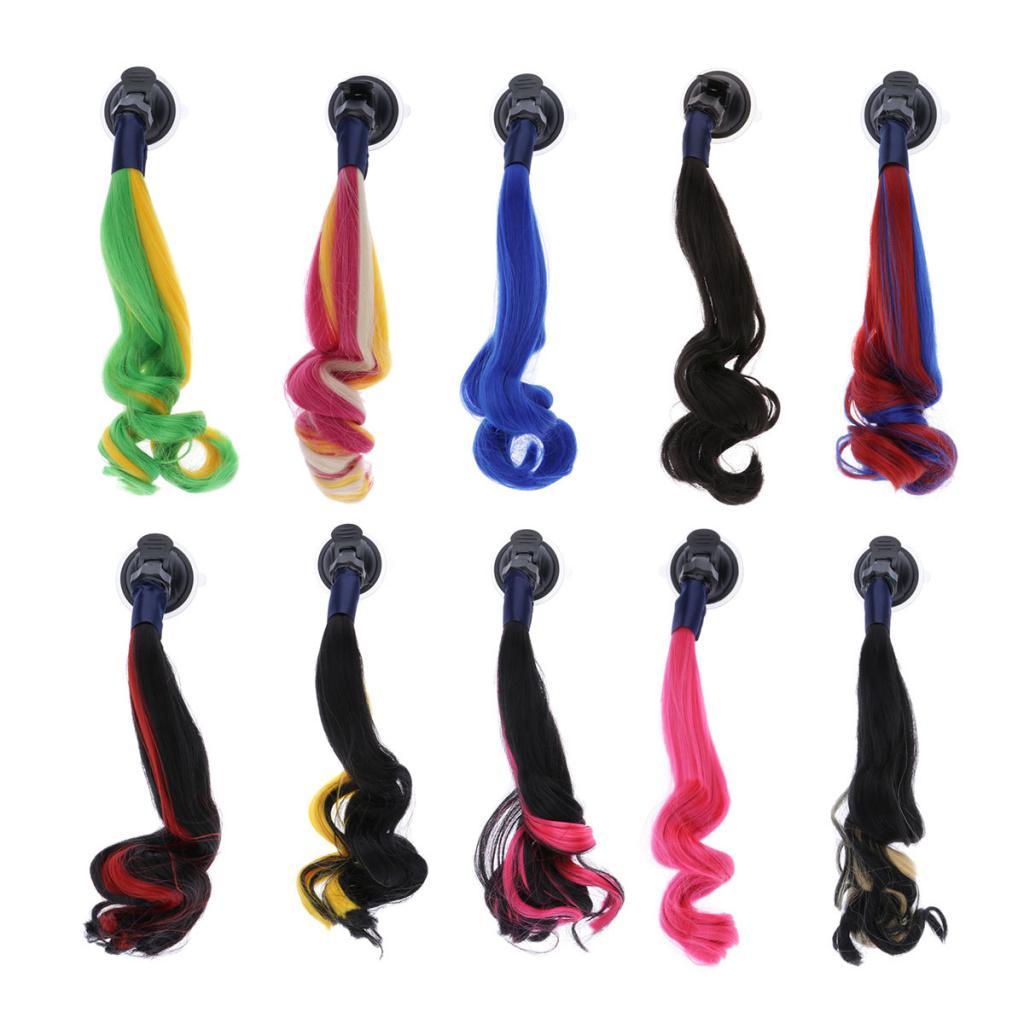 Helmet Braids Ponytail Motorcycle Helmet Curly Wig