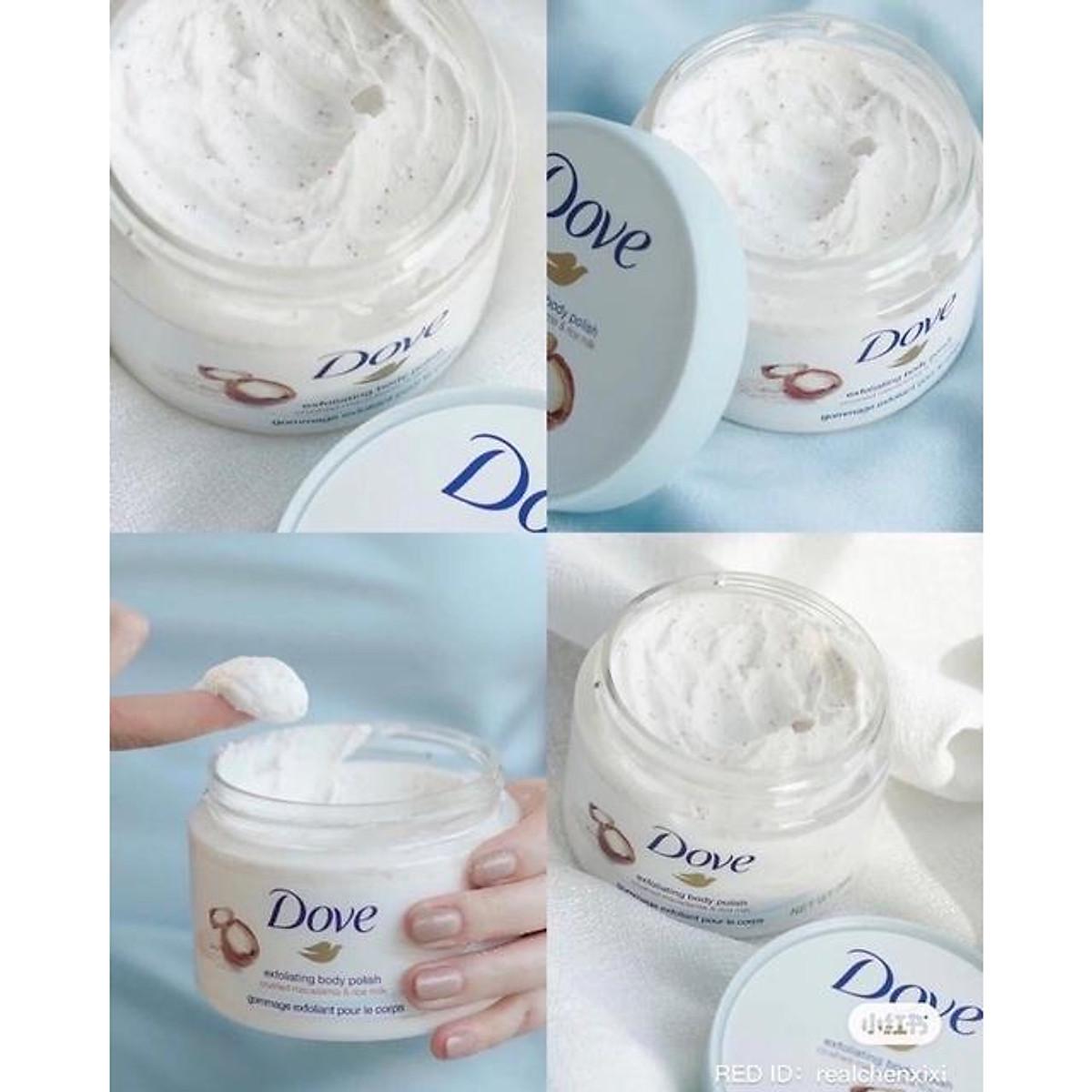 Tẩy Da Chết Dove Exfoliating Body Polish 225ml, Tẩy Tế Bào Chết, Làm Sáng Và Tái Tạo Da Mới, Nhập Đức