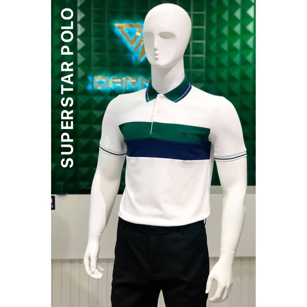 Áo thun polo nam cao cấp họa tiết kẻ ngang chất cotton mềm mịn thấm hút mồ hôi chính hãng DARNELL DN0038