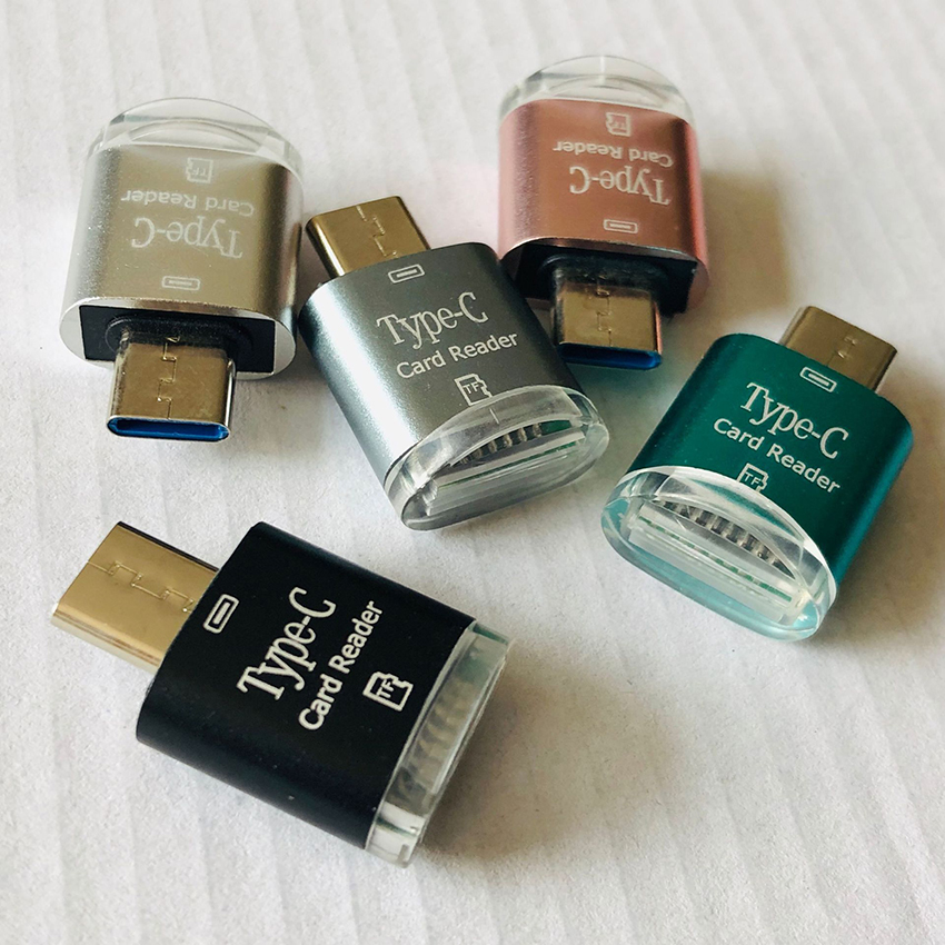 Đầu đọc thẻ nhớ micro SD dành cho điện thoại, thiết bị sử dụng cổng TYPE-C chất liệu hợp kim sơn tĩnh điện cao cấp, có đèn báo truyền tải dữ liệu