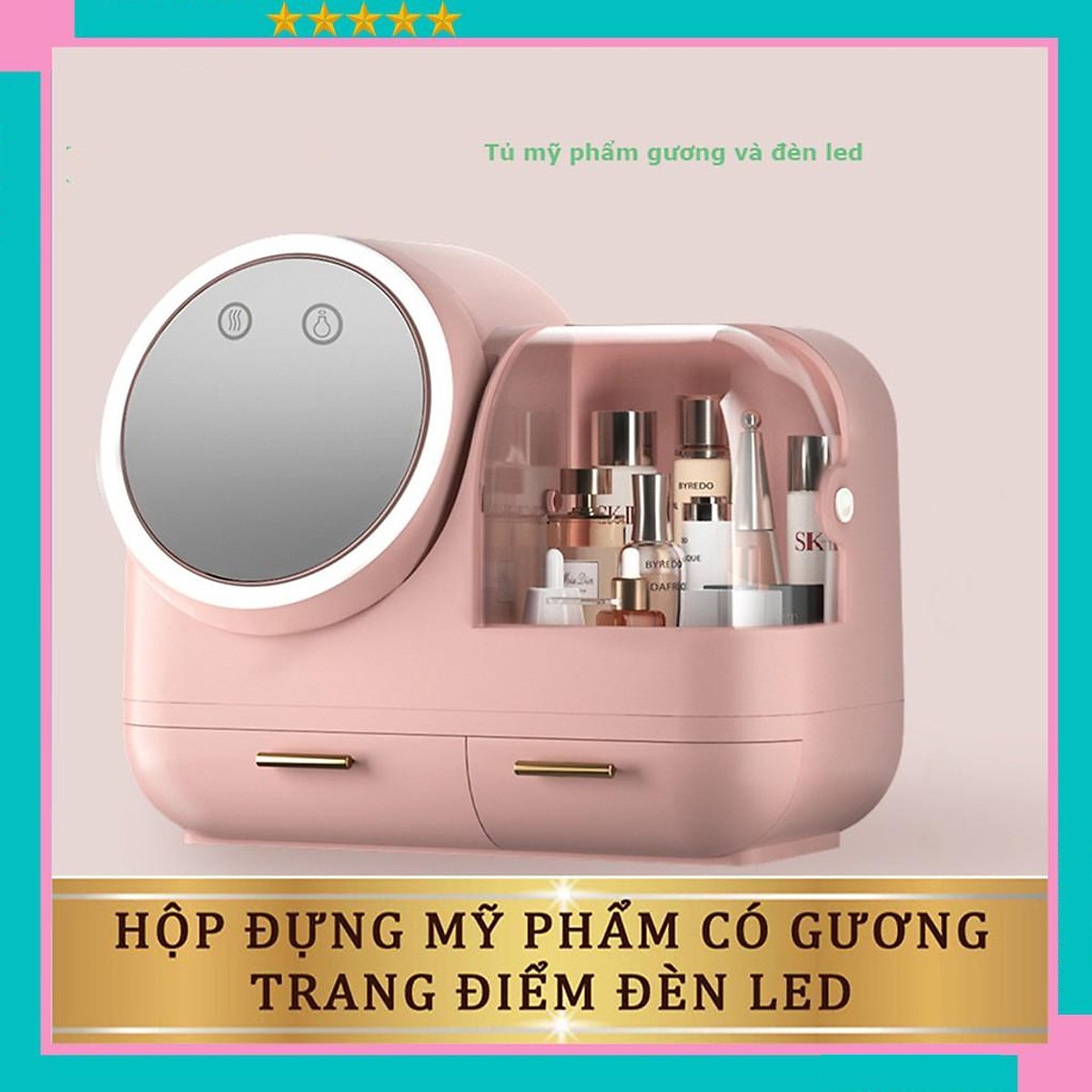 Kệ tủ trang điểm hàng nhập khẩu kèm gương , đèn led