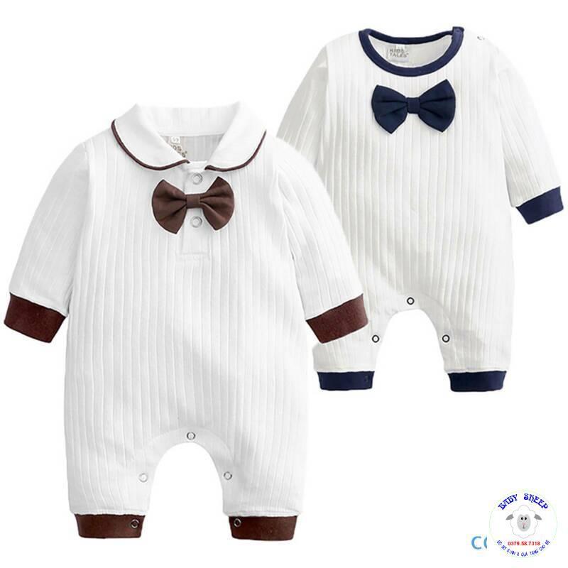 Body công tử Liền thân có nơ cổ cho bé trai ORGANIC COTTON