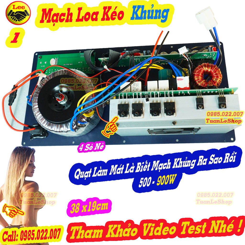 MẠCH LOA KÉO CÔNG SUẤT LỚN KÍCH THƯỚC 38x19 cm – MACH LOA KEO CONG SUAT LON - MẠCH LOA KÉO BASS 50 MAX 900W