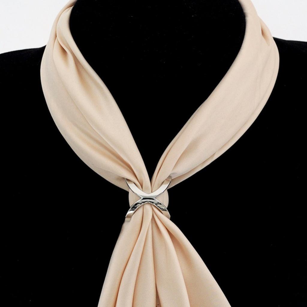 2pcs Cross Hollow Design Scarf Buckle Rings Clips for Woman Girls Jewelry