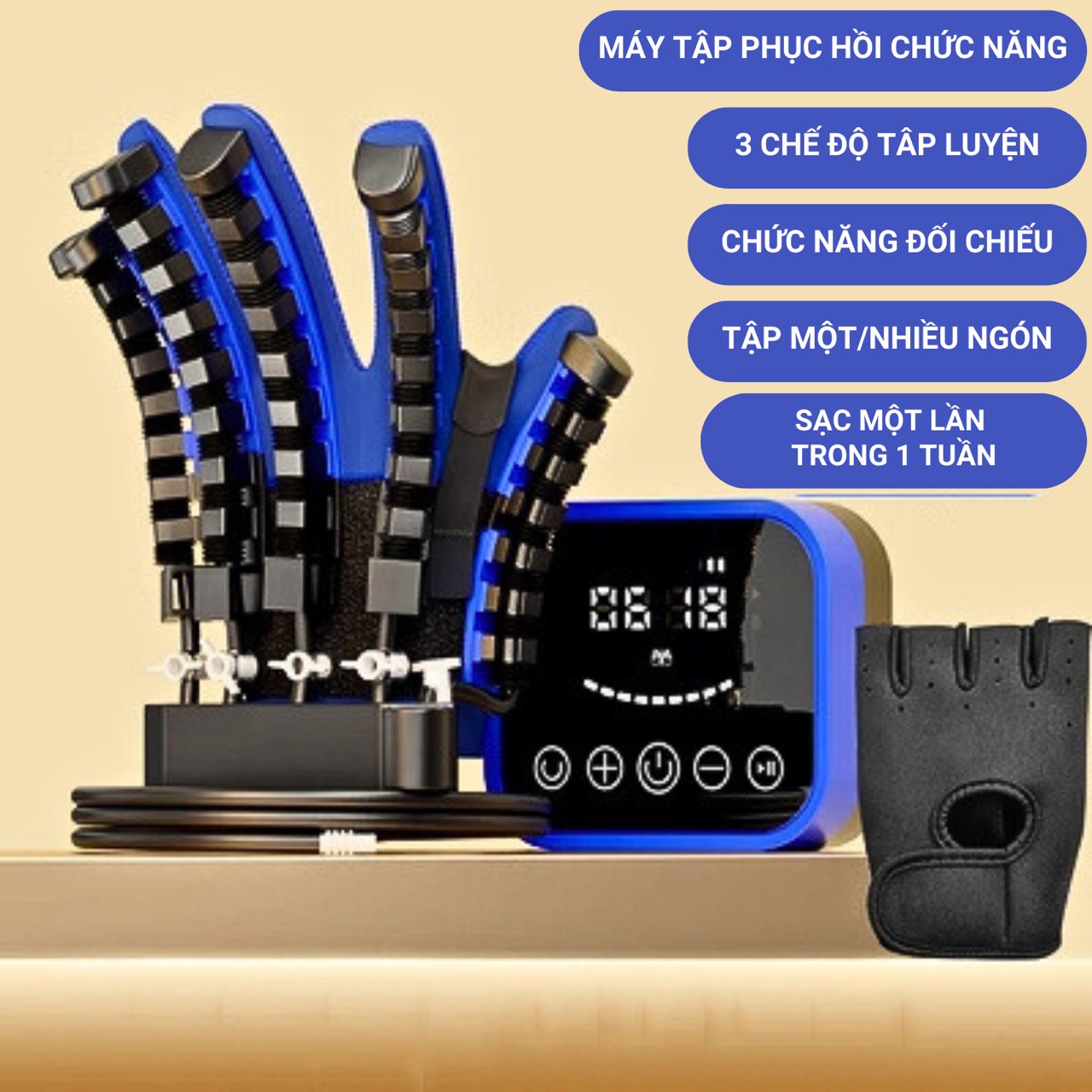 Găng tay robot A8 hỗ trợ tập các ngón tay cho người bị tai biến, người bị co cứng cơ ngón tay
