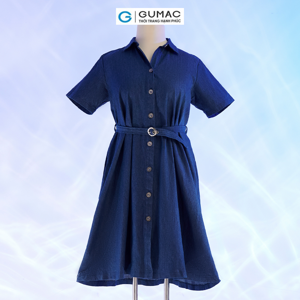 [Có size đến 85kg] Đầm sơ mi bigsize denim thời trang GUMAC DD10039