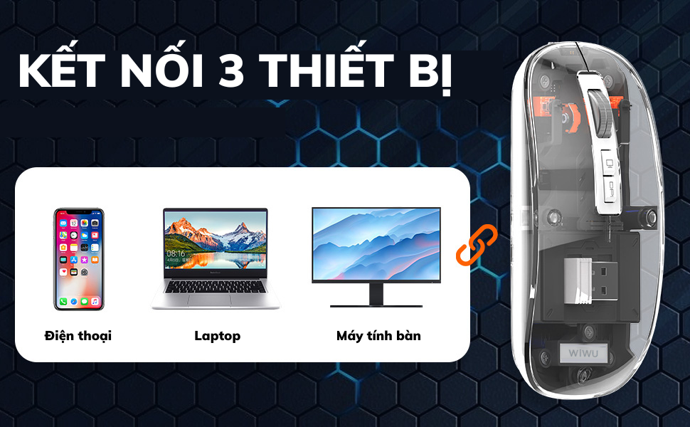 Chuột Trong Suốt WIWU Crystal Magnetic Wireless Mouse WM105