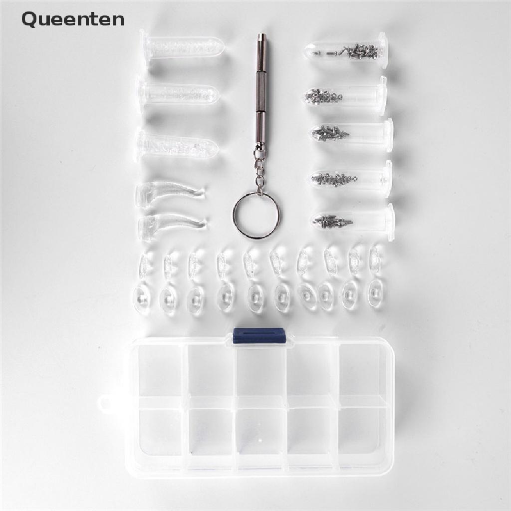 Queenten Screw Nut Nose Pad Optical Repair Set Assortment Sunglass Tool Kit For glasses QT