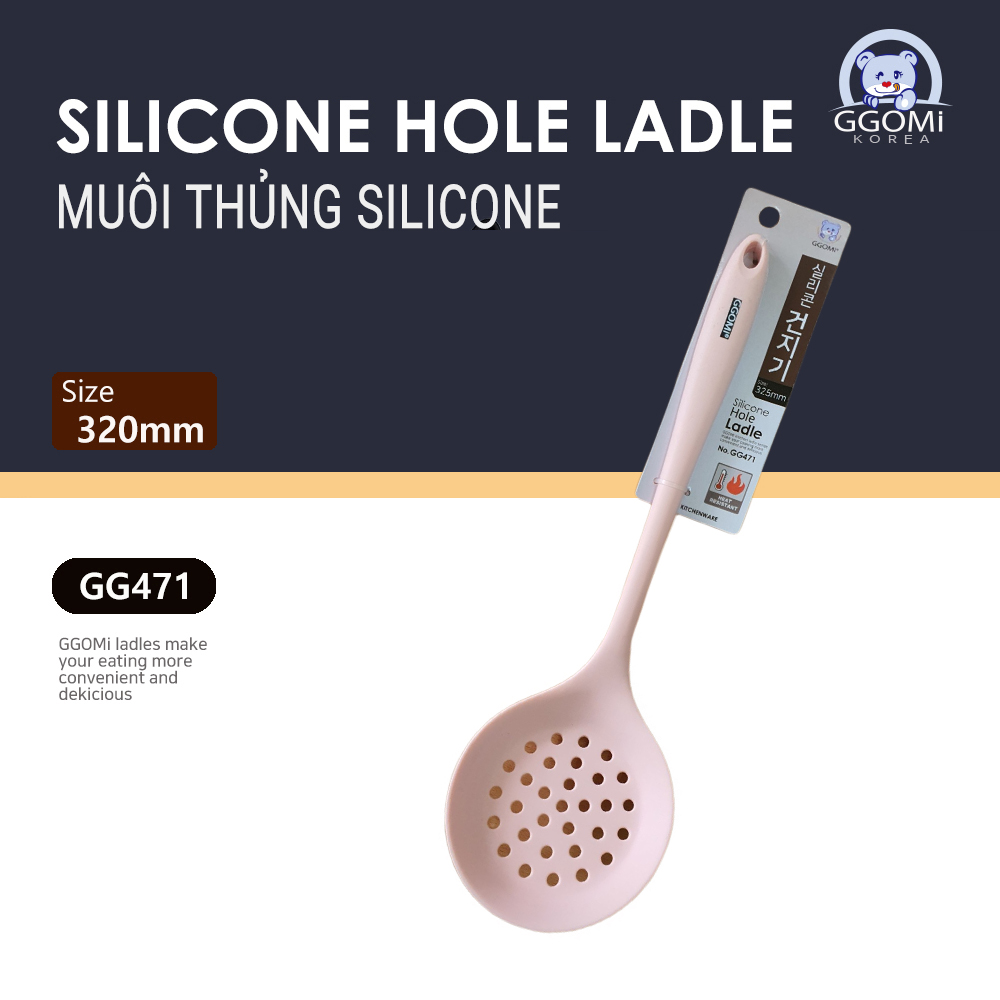 [HÀNG CHÍNH HÃNG]Bộ dụng cụ nấu ăn bằng silicone an toàn sức khỏe, 4 màu sắc sặc sỡ dài 33cm GGOMi Hàn Quốc GGSL