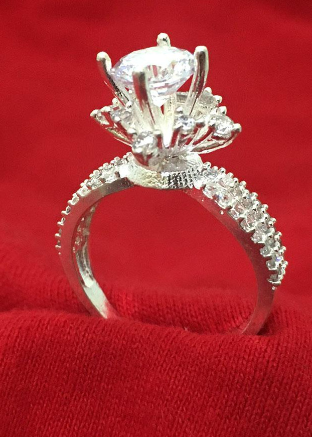 Nhẫn nữ Bạc Quang Thản, nhẫn nữ ổ cao gắn đá kim cương nhân tạo chất liệu bạc ta không xi mạ, không gỉ, không dị ứng da có thể chỉnh size tay theo yêu cầu – QTNU4A