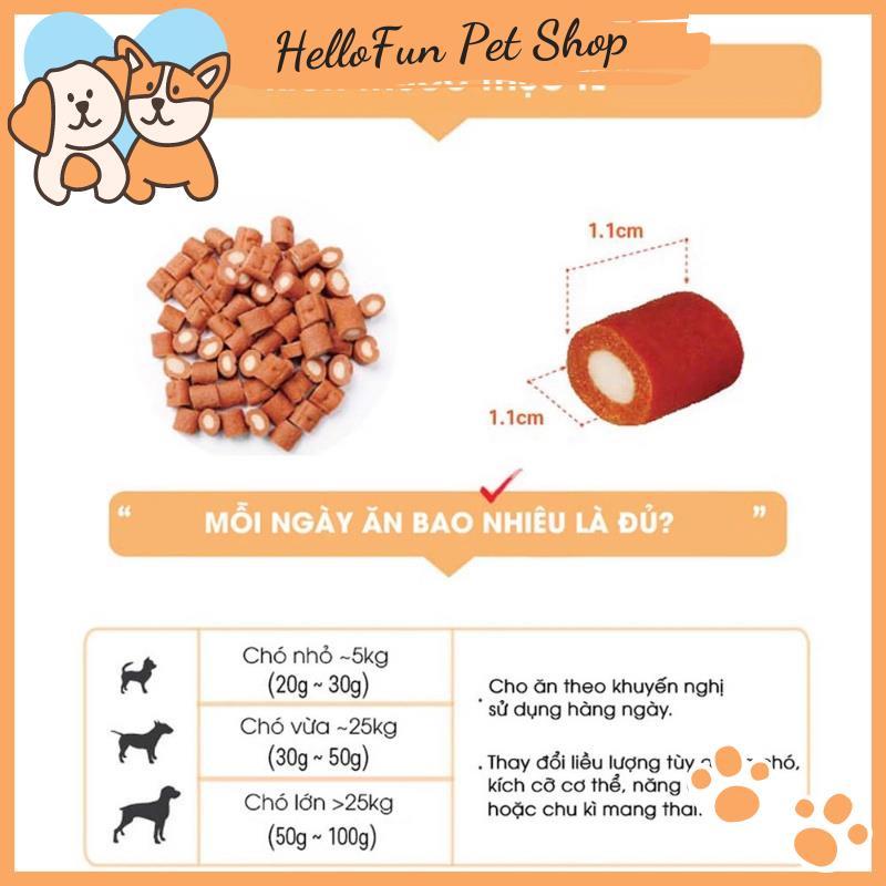 Phomai cuộn cá hồi, Phomai cuộn thịt gà Bowwow - Đồ thưởng cho chó mèo (Gói 120g