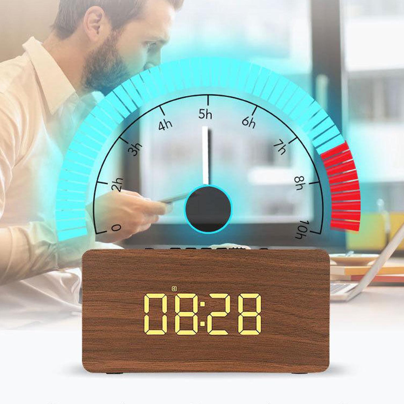 Vintage LED Portable Wooden Soundbar Speaker for Home Computer Smartphone Brown