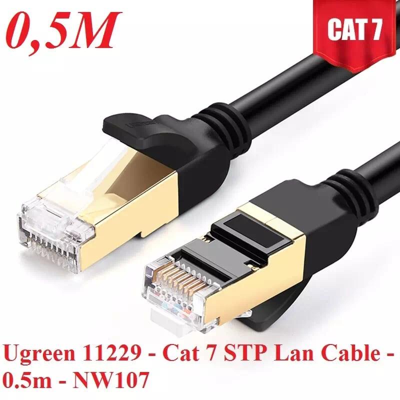 Ugreen UG11229NW107TK 0.5M màu Đen Cáp mạng LAN CAT7 STP chống nhiễu - HÀNG CHÍNH HÃNG