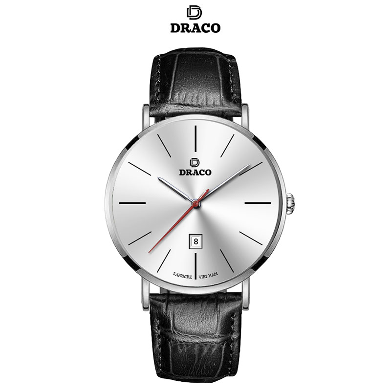 Đồng Hồ Nam Sang Trọng DRACO D21-ST02 “Classic Boy” Trắng Da Đen