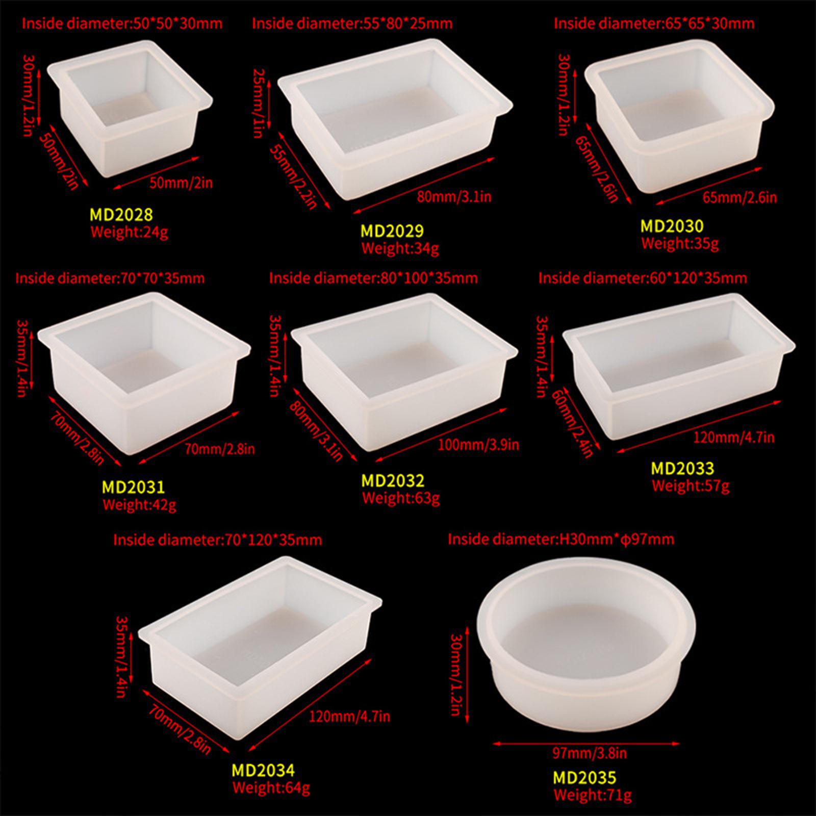 8 Pack Soap Silicone Molds Resin Casting Molds Handmade Craft Mould for Soap Making Candle Making, UV Resin, Epoxy Resin Jewelry Making