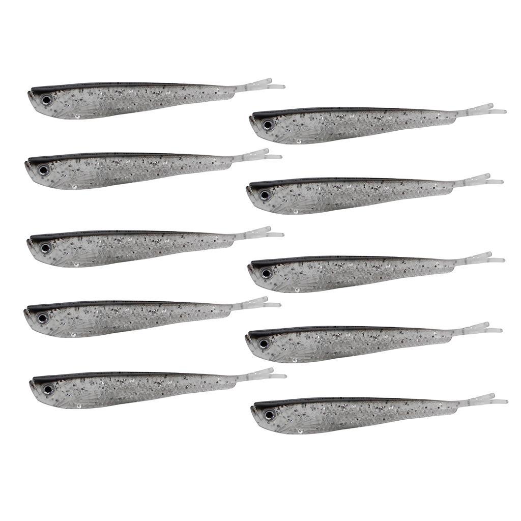 10 Pieces Artificial Soft Fishing  Baits Lifelike Fish Swimbaits 7.5cm