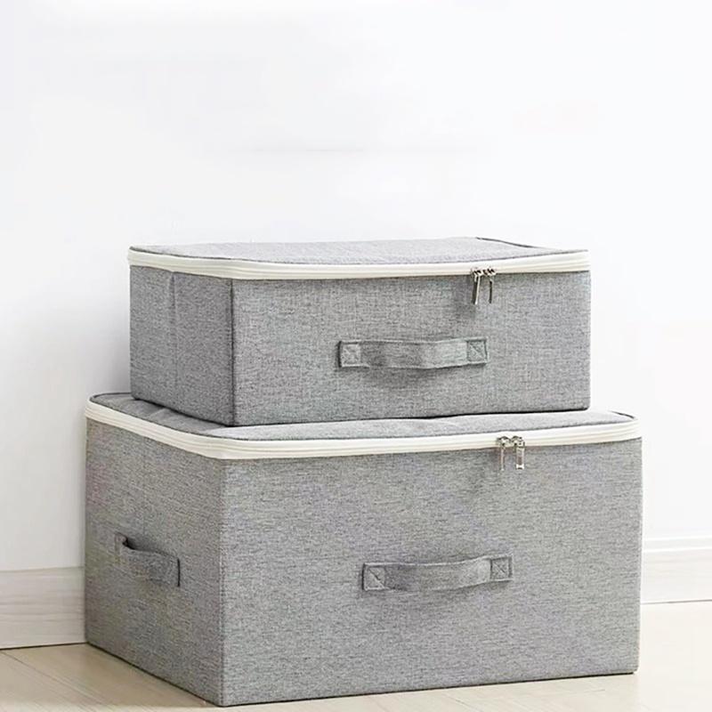 Foldable Storage Box for Clothes Large Capacity Storage Boxes Underwear Socks Box with Lid Quilt Dust-Proof Box,S - L