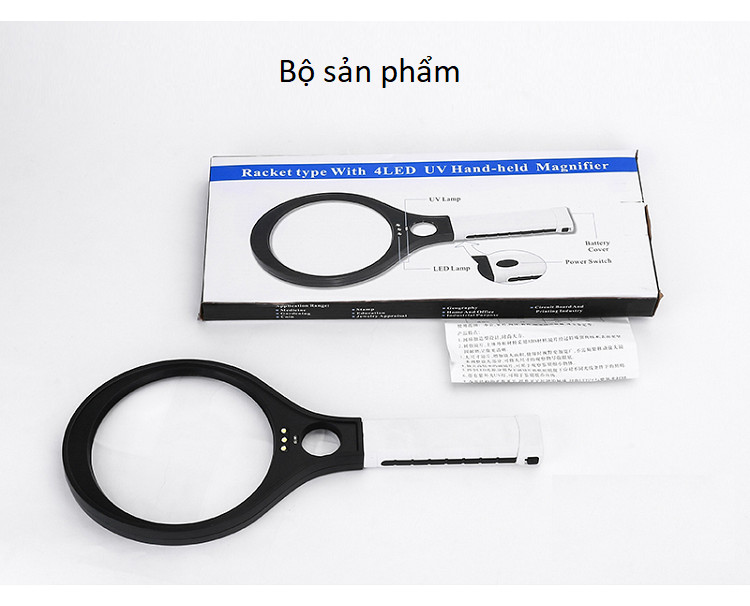 Kính lúp cầm tay 138mm tích hợp đèn led hỗ trợ đọc sách, báo hồ sơ.. M2 ( Tặng kèm đèn pin mini bóp tay không dùng pin ngẫu nhiên )