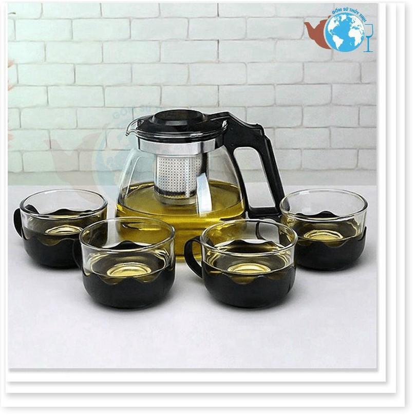 Bộ ấm trà lõi lọc và 4 ly thuỷ tinh
