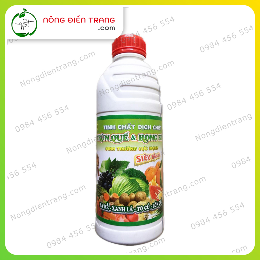 Tinh chất dịch chiết Trùn quế và Rong biển Hoàng Nga Siêu đậm đặc - Chai 1 Lít - Sinh trưởng cực mạnh, ra rễ, xanh lá, to củ, lớn quả VTNN Nông Điền Trang