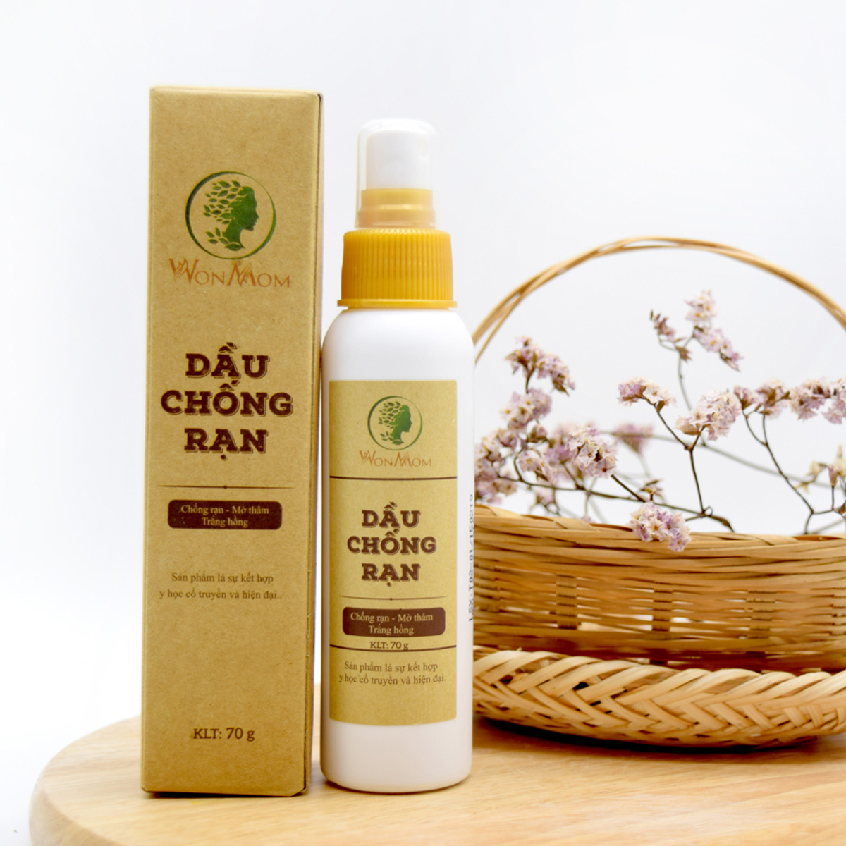 Dầu Chống Rạn Da Wonmom Chai 70gr Cho Mẹ Bầu Và Sau Sinh