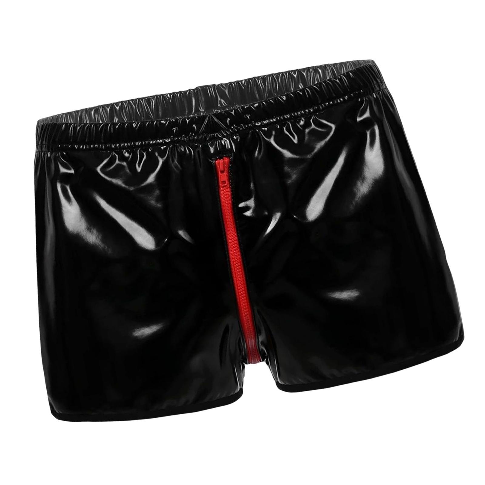 Patent Leather Panties Lingerie Mens Underpants Shiny Open