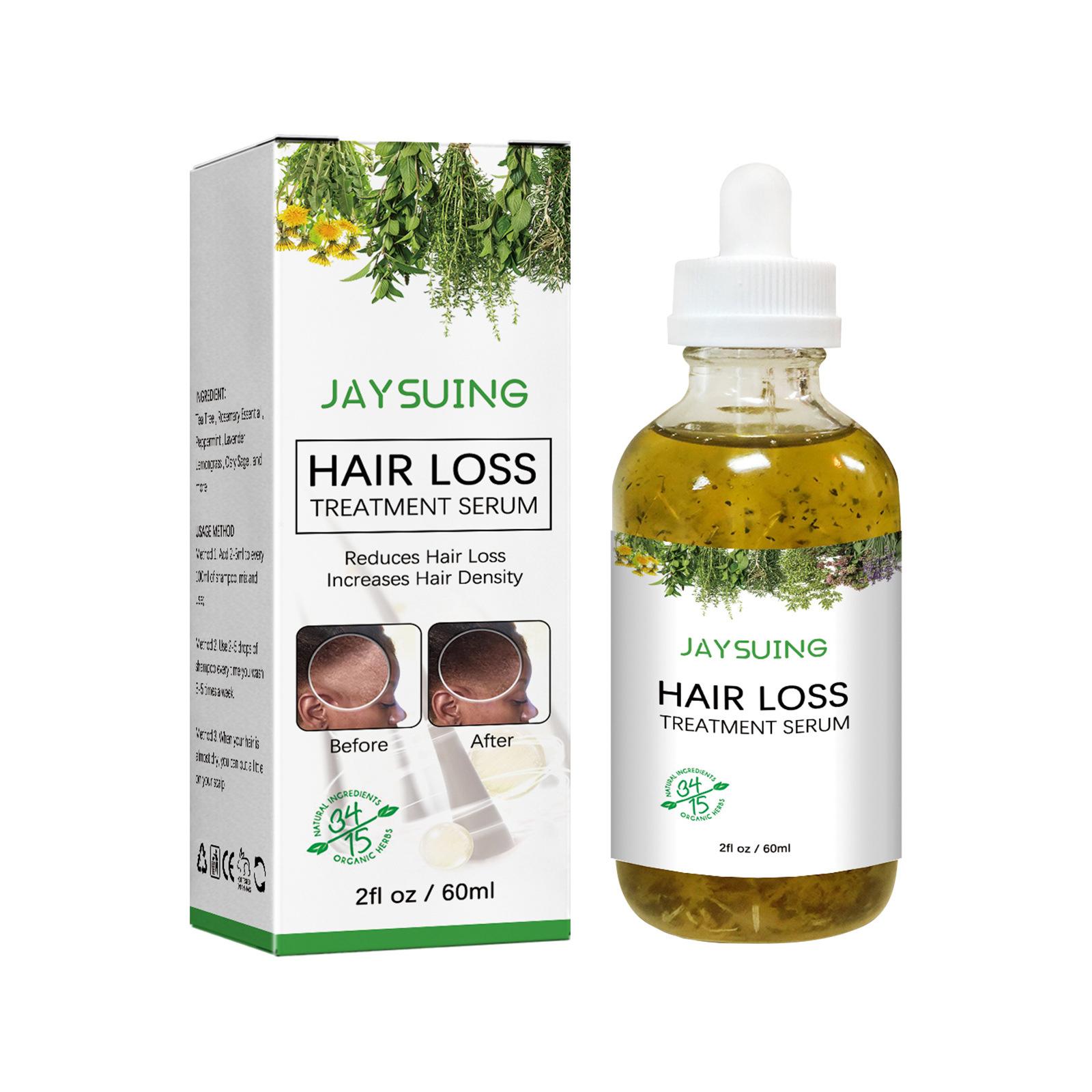Jaysuing 60ml Hair Loss Solution Serum Natural Essence Prevent Hair Loss Stimulate Scalp Plumping Up