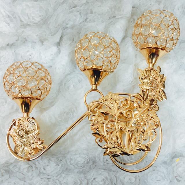 Chân nến trang trí đính đá ba tay