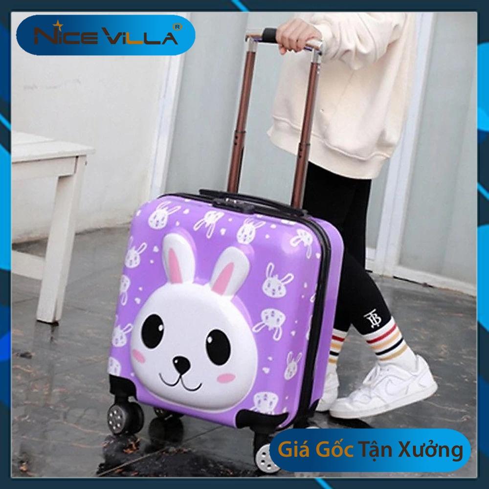 Vali Kéo Trẻ Em. Vali Size 18 inch Cho Bé Trai Và Gái, Dập Nổi 3D Dễ Thương