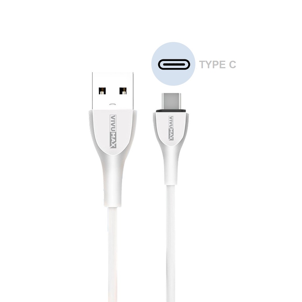 Cáp sạc nhanh và truyền dữ liệu VivuMax C101 đầu sạc USB Type C dòng điện 2.4A siêu bền - 1m Cho Android - Hàng Chính Hãng