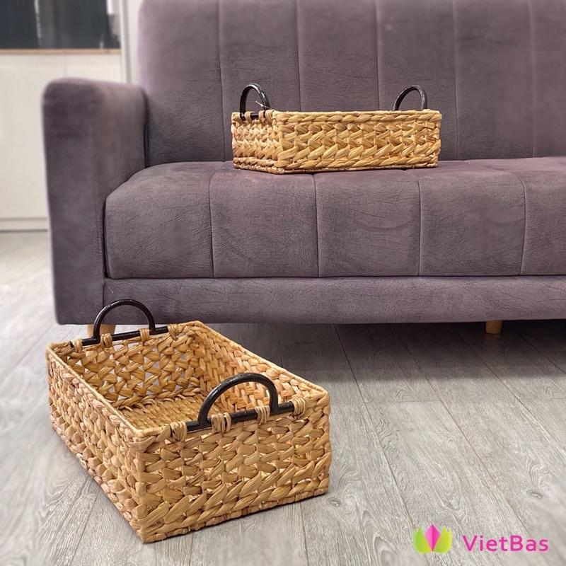 Khay lục bình VIETBAS hình chữ nhật có quai MAU14