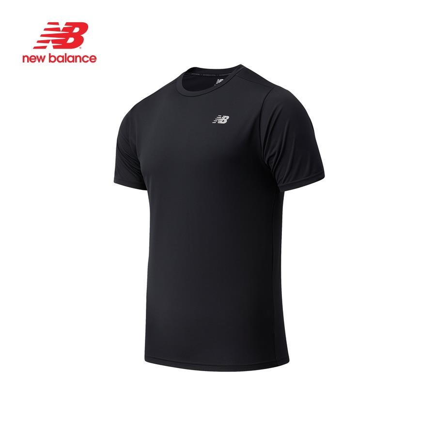 Áo thun thể thao nam New Balance APP RUNNING T-SHIRT M BLACK - MT11205BK (form quốc tế