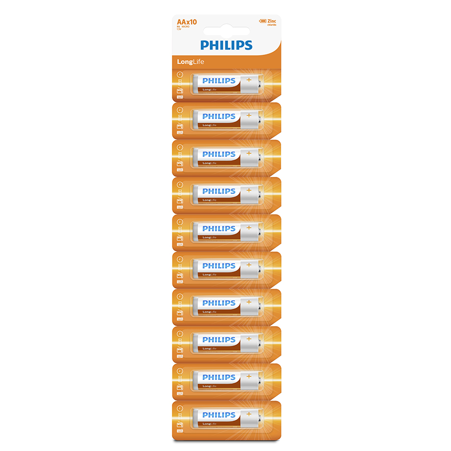 Combo 3 Vỉ - Pin Kẽm Philips AA R6L10S (30 Viên AA)