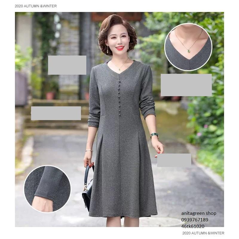 Tk61020-Đầm xòe trung niên quý cô