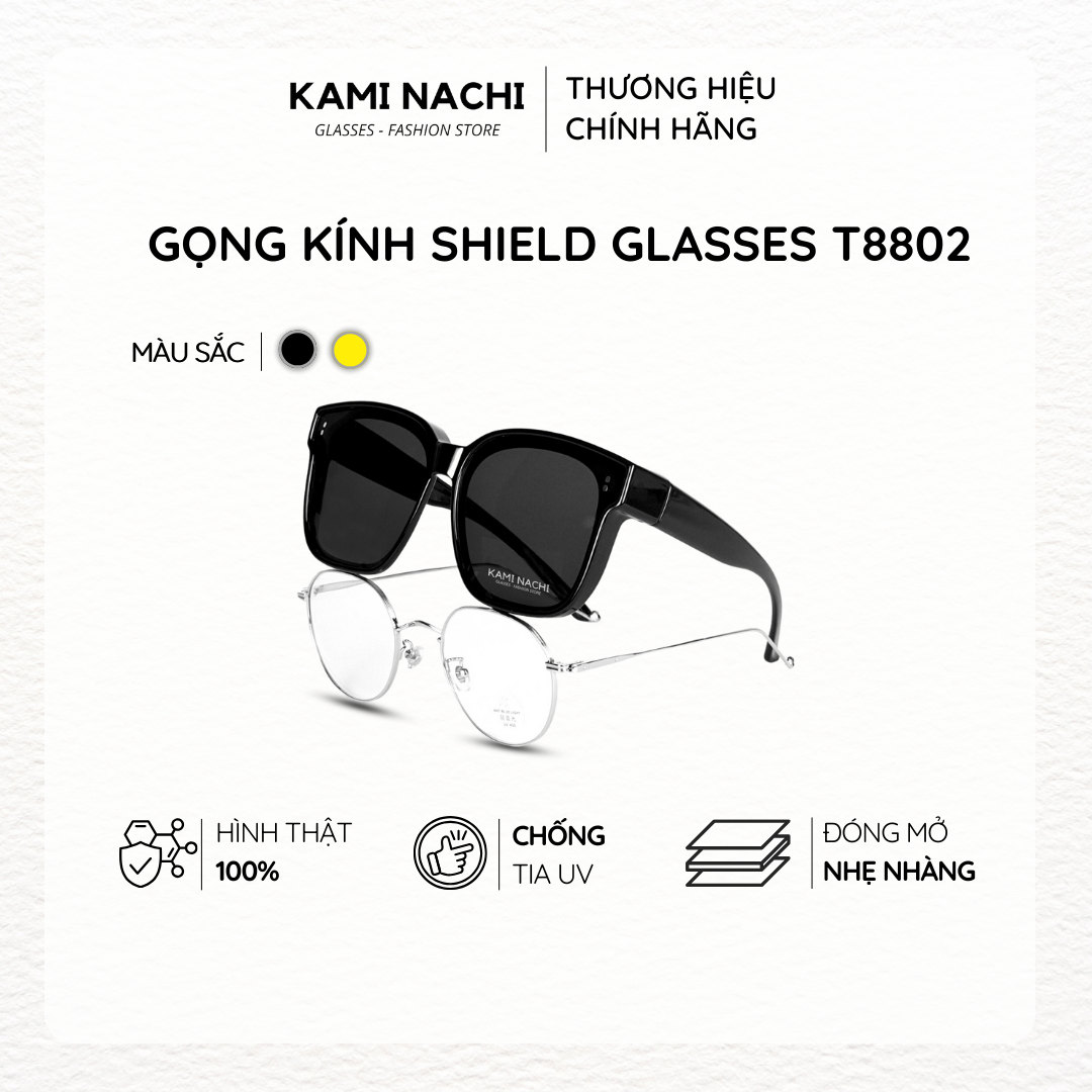 Gọng kính Shield Glasses chống phân cực, chống tia UV, có thể đeo cùng lúc với kính cận KAMI NACHI T8802