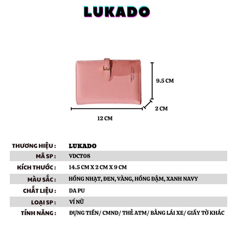 Ví cầm tay nữ cao cấp nhiều ngăn đựng tiền đẹp thời trang Hàn Quốc sang trọng LUKADO VDCT08