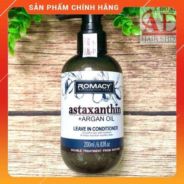 [+Tặng mũ trùm] KEM XẢ KHÔ ROMACY ASTAXANTHIN ARGAN OIL GIỮ NẾP SUÔN MƯỢT 200ml