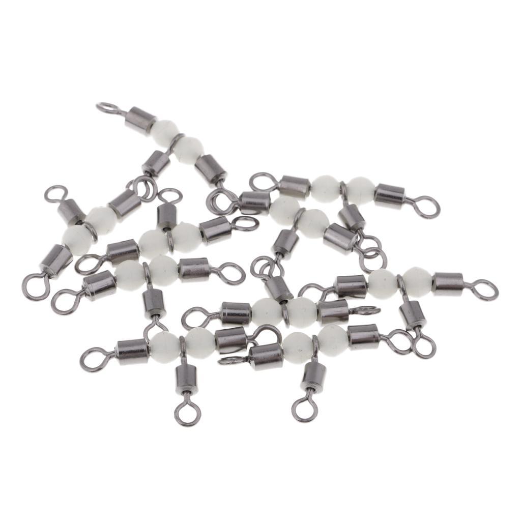 20pcs Luminous 3 Way Swivels Connectors T-Turn Swivels Freshwater Saltwater