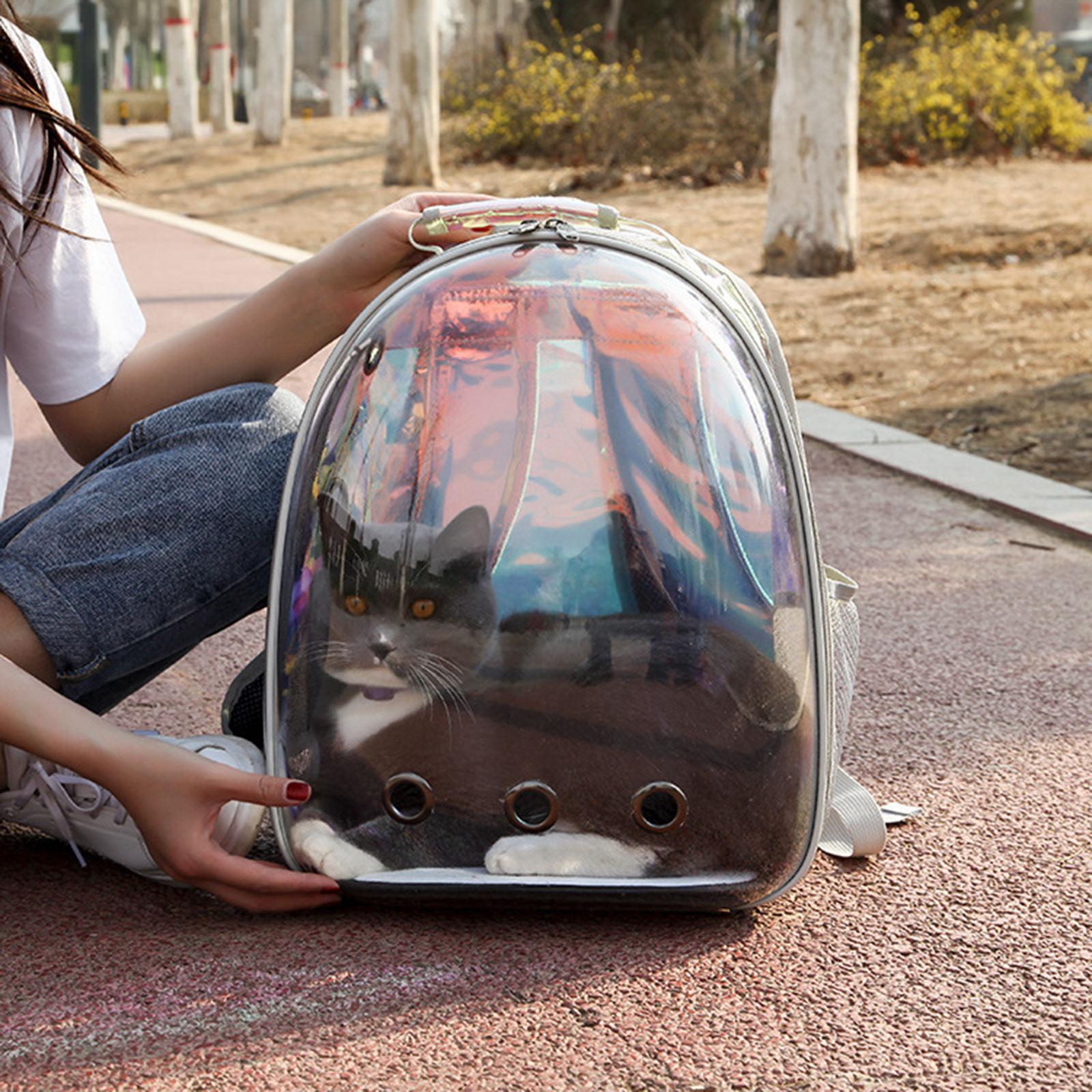 Waterproof Cat Dog Carrier Breathable Bubble Capsule Travel Shoulder Bag