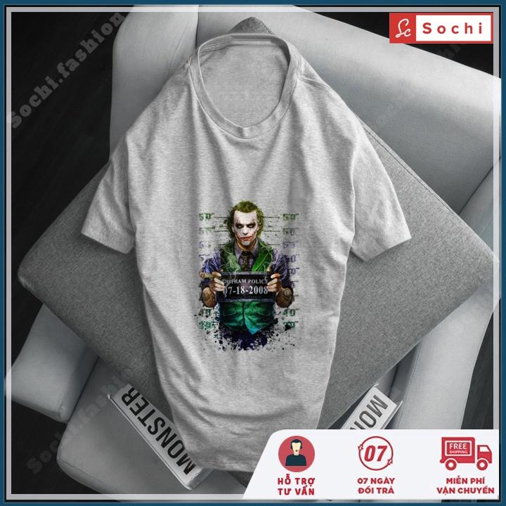 Áo thun nam tay ngắn cổ tròn, áo phông trơn nam unisex in Joker mã CZ04